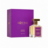 Korbaj Amara Extrait de Parfum 100ml perfume bottle with purple gift box