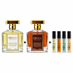 Korbaj Musky Signature and Mystique Extrait de Parfum 100ml duo with 4-piece Korbaj perfume discovery set.
