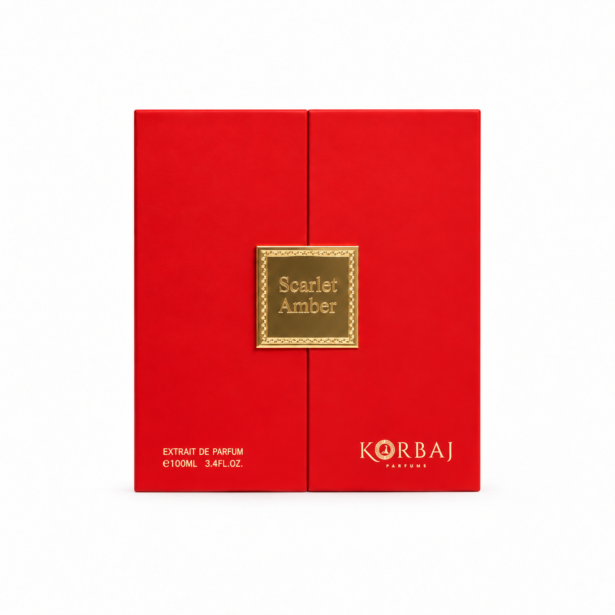Korbaj Scarlet Amber Extrait de Parfum 100ml with red box