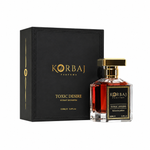 Korbaj Toxic Desire Extrait de Parfum 100ml perfume bottle with black box on white background