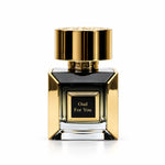 Korbaj Oud For You 100ml unisex Arabian oud perfume: front view of the black bottle with its gold frame and cylindrical cap.